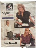 Vintage 1980s Vogue career 2069 Anne Klein blouse sewing pattern Bust 30.5, 1.5, 32.5 inches