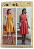 Butterick B6676 vintage 2000s dress sewing pattern. Bust 36, 38, 40, 42, 44 inches