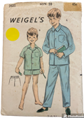 Weigel's 2631 vintage 1960s child's pyjamas sewing pattern. Size 10 years