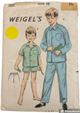 Weigel's 2631 vintage 1960s child's pyjamas sewing pattern. Size 10 years