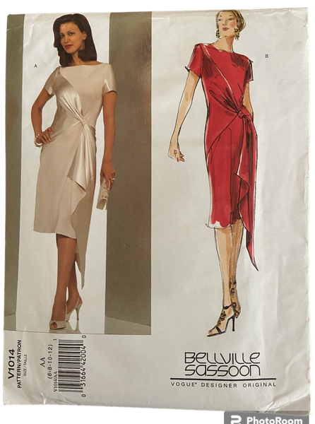 Copy of Vogue v1014 vintage 2000s Bellville Sassoon dress sewing pattern. Bust 30.5, 31.5, 32.5, 34 inches