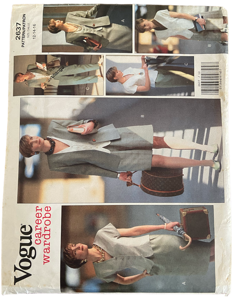 Vogue 2637 vintage 1990s Career Wardrobe jacket, top, skirt, shorts and pants sewing pattern Bust 34, 36, 38 inches