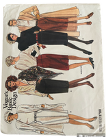 Vogue 1780 vintage 1980s skirt sewing pattern. Waist 26.5, 28, 30 inches