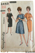Simplicity 4443 vintage 1960s dress pattern. Bust 32 inches