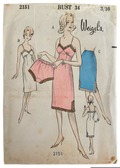 Weigel's 2151 vintage 1950s slip, half slip and briefs sewing pattern 34 inch bust