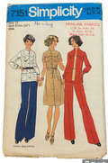 Simplicity 7151 vintage 1970s dress tunic and pants pattern. Bust 34 inches