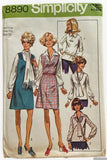 Simplicity 8890 vintage 1970s jumper, blouses and scarf sewing pattern. Bust 35 inches