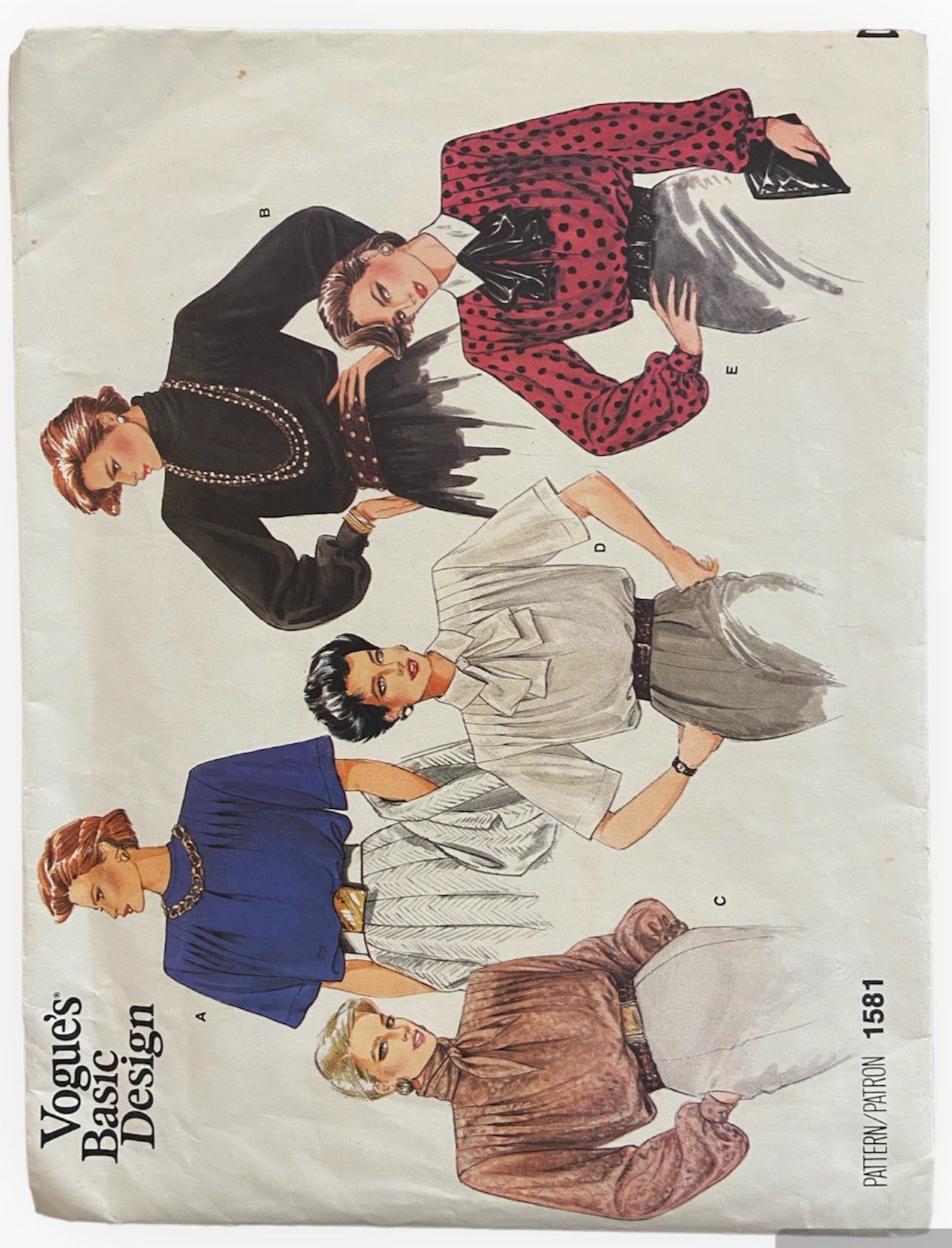 Vogue 1581 vogue basic design blouse pattern Bust 32.5 inches