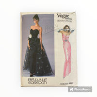 Vogue 1853 Vogue American Designer Bellville Sassoon vintage 1980s evening dress sewing pattern Bust 34 inches