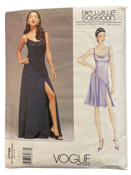 Vogue 2496 vintage 2000s Bellville Sassoon dress sewing pattern. Bust 31.5, 32.5, 34 inches
