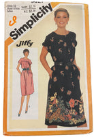 Simplicity 9827 Vintage 1980s dress sewing pattern. Bust 34 inches