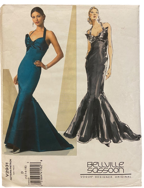 Vogue v2931 vintage 2000s Bellville Sassoon dress sewing pattern. Bust 34 inches