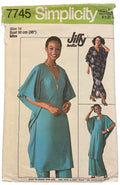 Simplicity 7745 jiffy knits vintage 1970s caftan or tunic and wide leg pants sewing pattern Bust 36 inches