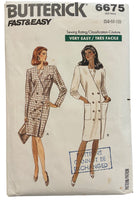 Butterick 6675 vintage 1980s dress pattern. Bust 36, 38, 40 inches