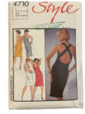 Style 4710 vintage 1980s dress sewing pattern. Bust 34, 36, 38 inches