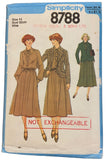 Simplicity 8788 vintage 1970s dress and lined jacket sewing pattern. Bust 36 inches