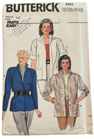 Butterick 6463 vintage 1980s jacket pattern. Bust 36 inches