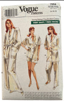 Vogue 7054 vintage 1980s robe, top, pants, shorts and transfer sewing pattern. Bust 36, 38, 40 inches