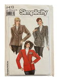 Butterick 9413 vintage 1980s lined jacket sewing pattern. Bust 34, 26, 38 inches