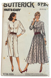 Butterick 5724 Vintage 1980s dress pattern Bust 31.5, 32.5, 34 inches