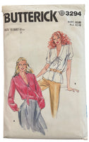 Butterick 3294 vintage 1990s blouse sewing pattern. Bust 34 inches