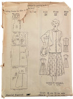 Home Journal 7839 vintage 1950s maternity ensemble UNPRINTED sewing pattern Bust 38 inches