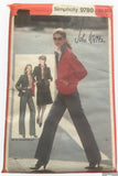 Simplicity 9780 vintage 1980s shirt, skirt, striaght-leg pants, jacket sewing pattern. Bust 34 inches