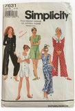 Simplicity 7631 vintage 1990s jumpsuit pattern Bust 30.5, 31.5, 32.5 inches