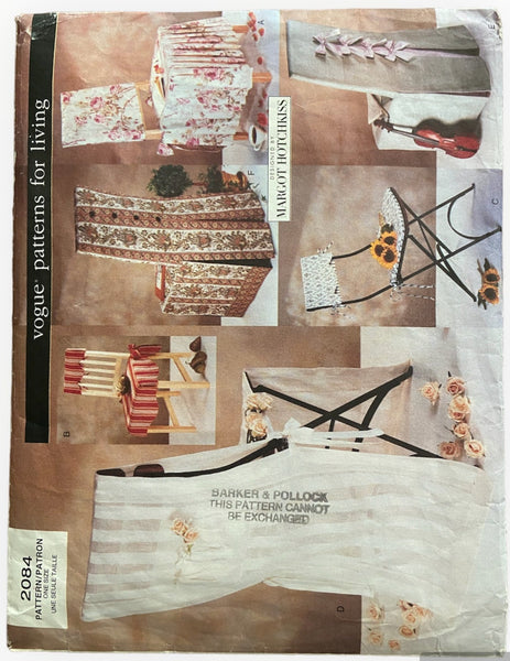 Vogue 2084 vintage 1990s Margot Hotchkiss chair covers sewing pattern.