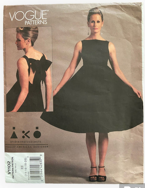 Vogue V1102 designer Andrea Katz Vogue American Designer dress sewing pattern Bust 36 to 42 inches