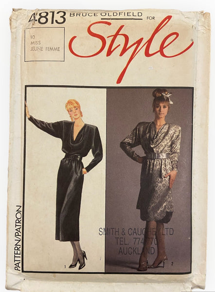 Style 4813 vintage 1980s Bruce Oldfield dress sewing pattern. Bust 32.5 inches
