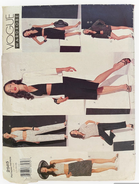 Vogue Wardrobe 2565 shirt, top, skirt, shorts and pants sewing pattern WOUNDED BARGAINBust 34, 36, 38 inches