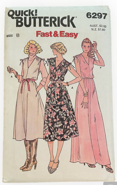 Butterick 6297 vintage 1970s dress or jumper sewing pattern. Bust 32, 33, 34 inches
