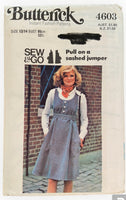 Butterick 4603 vintage 1970s jumper teen's sewing pattern. Bust 33.5 inches