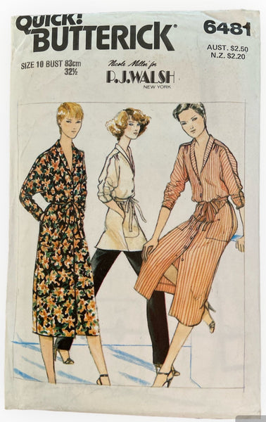 Simplicity 6481 vintage 1970s dress, tunic, belt and pants sewing pattern