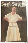 Butterick 6393 Vintage 1980s dresssewing  pattern. Bust 31.5 inches