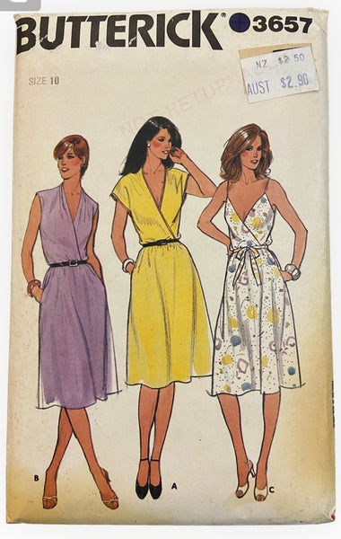 Butterick 3657 Vintage 1980s dress pattern. Bust 32.5 inches