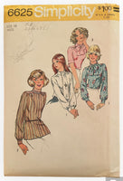 Simplicity 6625 vintage 1970s pussy bow blouse pattern. Bust 38 inches