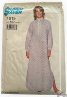 Simplicity 7819 vintage 1980s nightgown sewing pattern. Bust 36, 38 inches