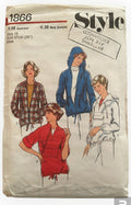 Style 1866 vintage 1970s set of tops sewing pattern. Bust 38 inches