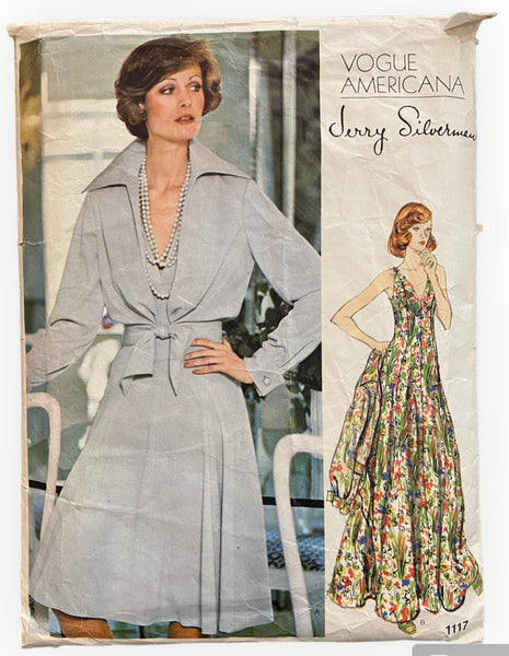 Vogue 1117 vintage 1980s Vogue Americana Jerry Silverman dress and jacket sewing pattern Bust 36 inches