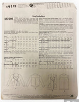 McCall's M7694 jacket and gilet sewing pattern from the 2000s. Bust 30.5, 31.5, 32.5, 34, 36 inches