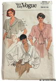 Vogue 9049 Vintage 1980s blouse sewing pattern. Bust 36, 38, 40 inches