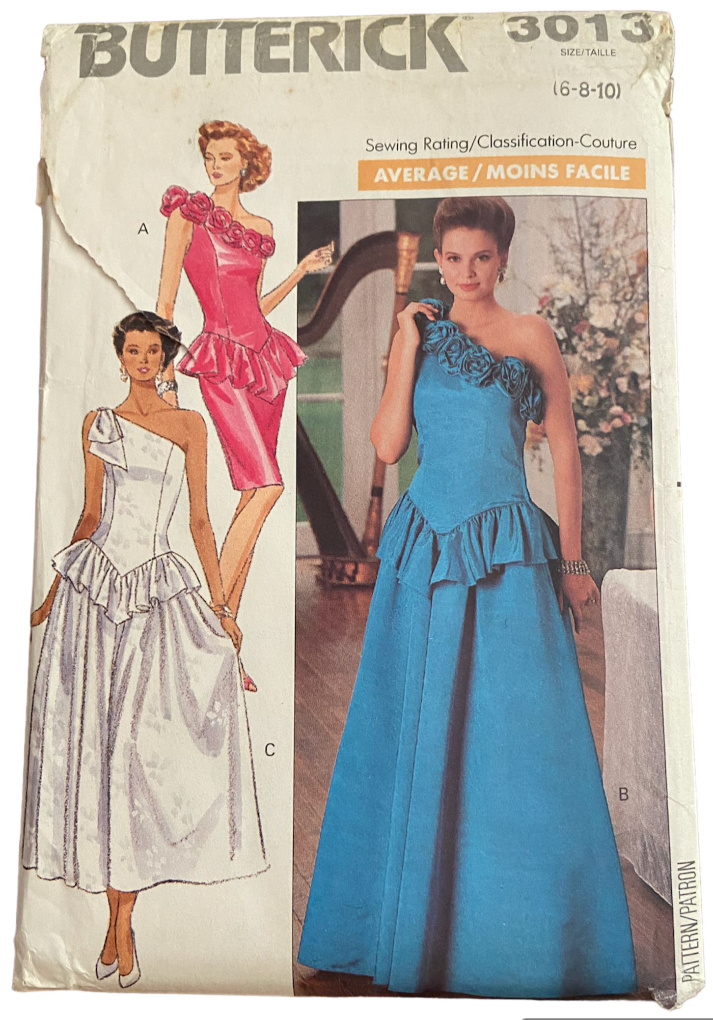 Butterick 3013 vintage 1980s evening dress pattern Bust 30.5, 31.5, 32 the vintage pattern market Butterick 3013 vintage 1980s evening dress pattern Bust 30.5, 31.5, 32 the vintage pattern market