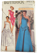 Butterick 3013 vintage 1980s evening dress pattern Bust 30.5, 31.5, 32.5 inches