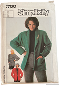 Simplicity 7700 vintage 1980s jacket pattern.  Bust 32 inches