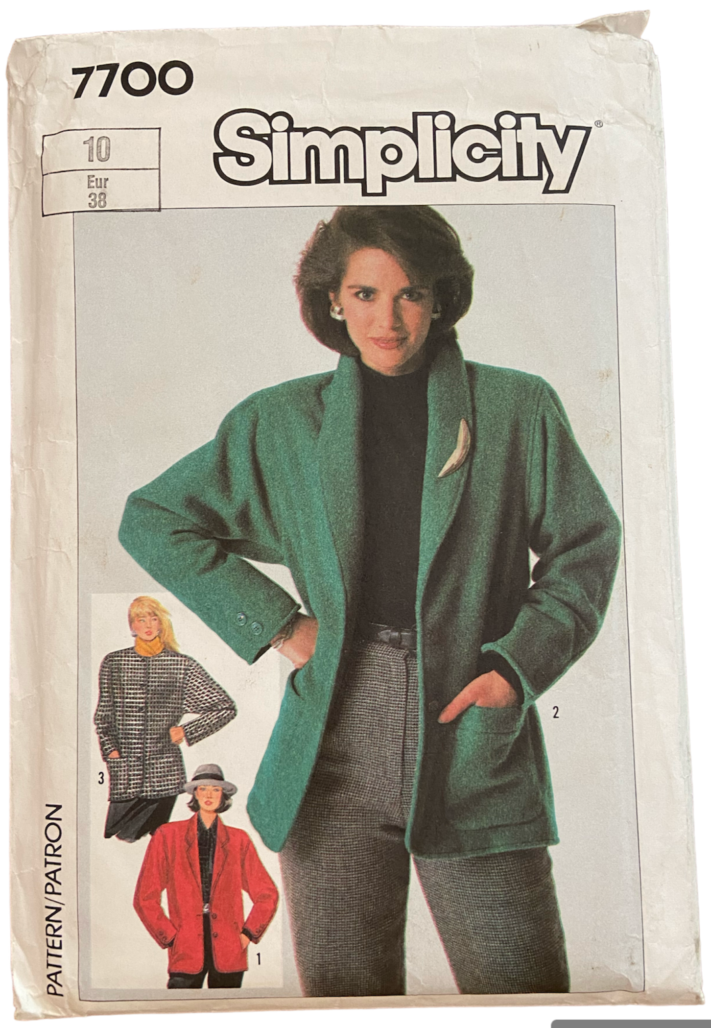 Simplicity 7700 vintage 1980s jacket pattern.  Bust 32 inches