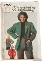 Simplicity 7700 vintage 1980s jacket pattern.  Bust 32 inches