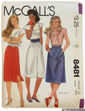 McCall's 8481 vintage 1980s skirts pattern. Wiast 26.5 inches