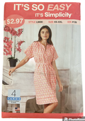 Simplicity L9690 dress sewing pattern from the 2000s Bust 29.5, 30.5, 31.5, 32.5, 34, 36, 38, 40, 42, 44, 46, 48 inches